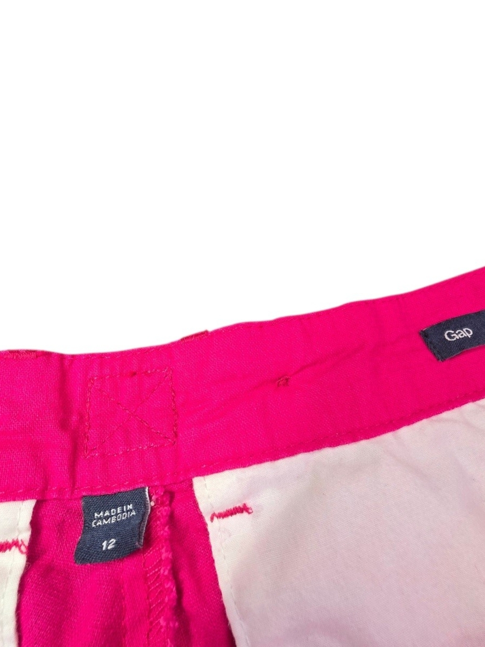 GAP Bright Pink Chino Shorts Cuffed Hem Size 12 - Picture 2 of 8